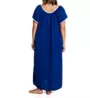 Shadowline Plus Size Cameo Nylon Tricot Short Sleeve Gown 32123X - Image 2