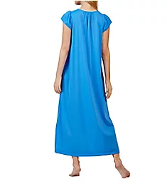 Rosebud Nylon Tricot Short Sleeve 53 Inch Gown Sapphire S