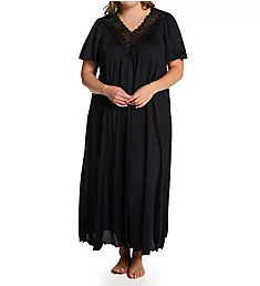 Plus Beloved 53 Inch Flutter Sleeve Gown Black 1X