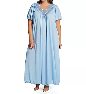 Plus Beloved 53 Inch Flutter Sleeve Gown Blue 1X