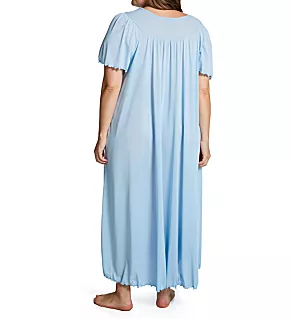 Plus Beloved 53 Inch Flutter Sleeve Gown Blue 1X