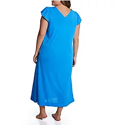 Plus Cherish 50 Inch Cap Sleeve Nightgown Sapphire 1X