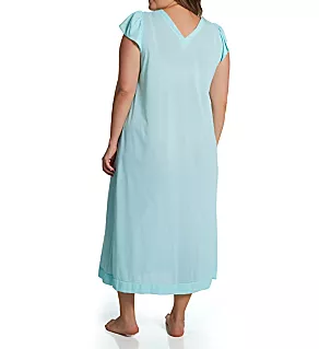 Plus Cherish 50 Inch Cap Sleeve Nightgown SeaFoam 1X