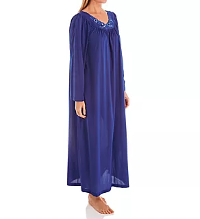 Petals 53 Inch Long Sleeve Gown Navy S