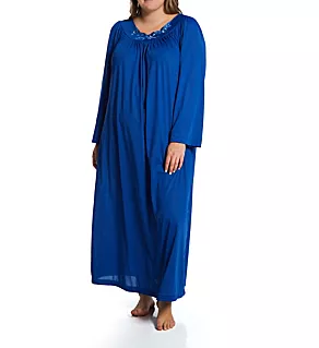 Plus Petals 53 Inch Long Sleeve Gown Navy 1X