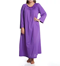 Plus Petals 53 Inch Long Sleeve Gown Purple 1X