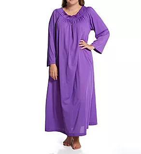 Plus Petals 53 Inch Long Sleeve Gown Purple 1X