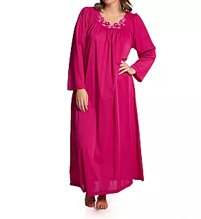 Plus Petals 53 Inch Long Sleeve Gown Raspberry 3X