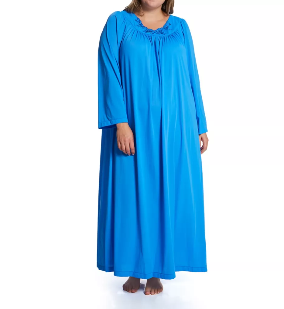 Plus Petals 53 Inch Long Sleeve Gown Sapphire 1X