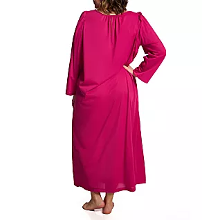 Plus Petals 53 Inch Long Sleeve Gown Raspberry 3X