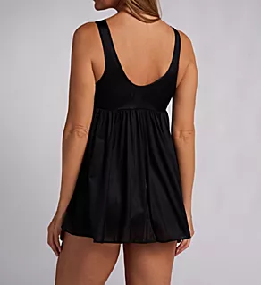 Plus Silhouette Lace Babydoll Nightie Black 1X