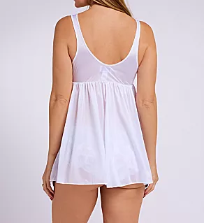 Plus Silhouette Lace Babydoll Nightie Diamond White 1X