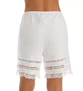 Adjustable Cotton Knit Culottes White S