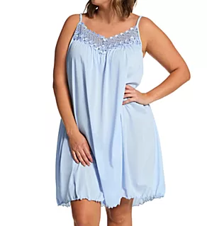 Plus Size Beloved Sleeveless Short Gown Blue 1X