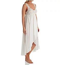 Silhouette Nylon Tricot Hi-Low Gown Ivory S