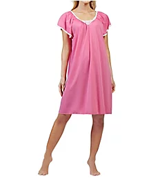 Cameo Nylon Tricot Short Sleeve 40 Inch Waltz Gown Rosy Pink S