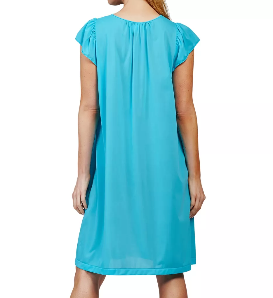 Rosebud Nylon Tricot Short Sleeve 40 Inch Gown Sapphire S