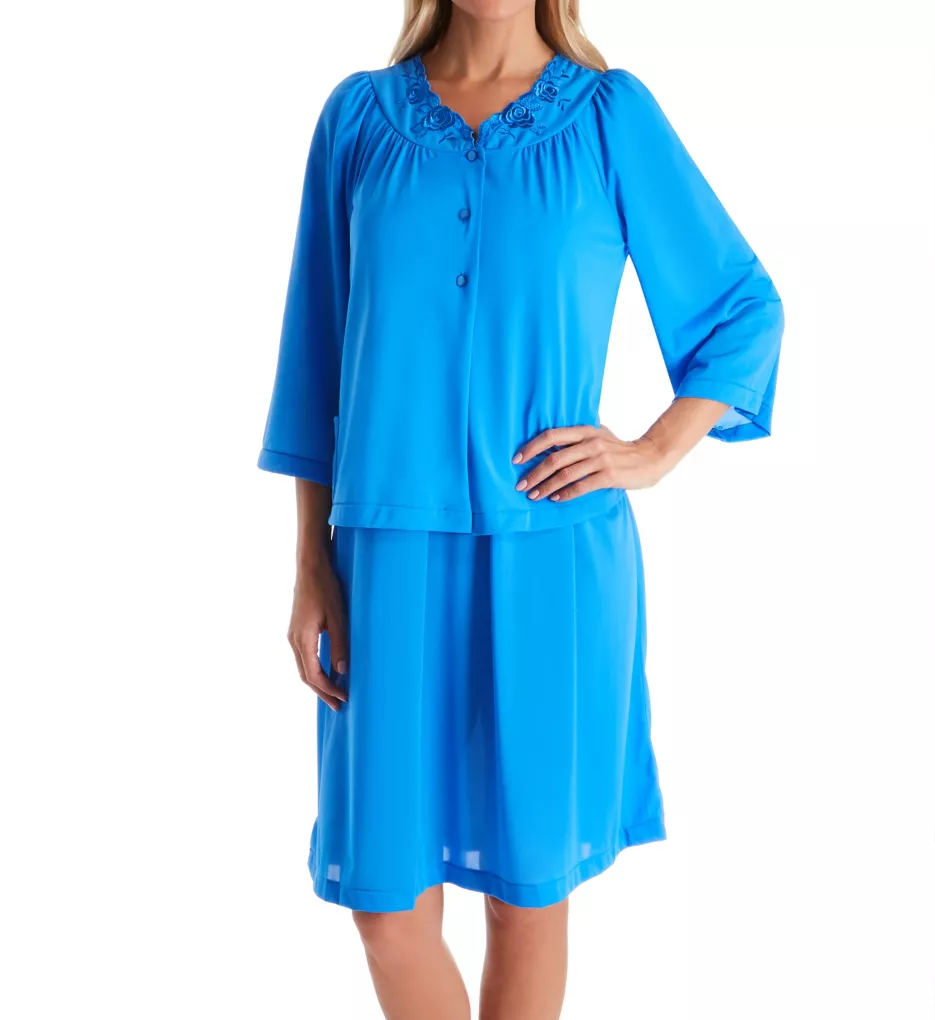 Shadowline Rosebud Nylon Tricot Short Sleeve 40 Inch Gown 36222 - Image 4