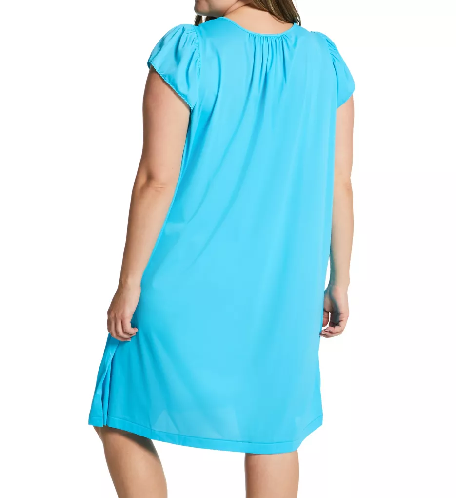 Shadowline Plus Rosebud Nylon Tricot S/S 40 Inch Gown 36222X - Image 2