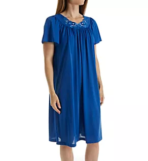 Petals Short Sleeve Gown Navy S