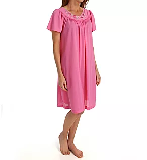Petals Short Sleeve Gown Rosy Pink S