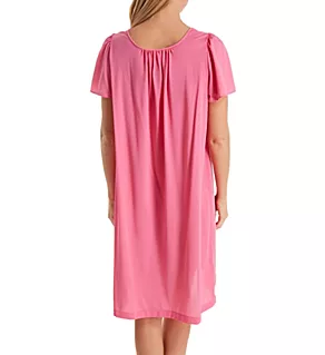 Petals Short Sleeve Gown Rosy Pink S