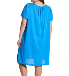 Plus Petals Short Sleeve Gown Sapphire 1X