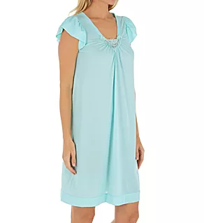 Cherish 38 Inch Cap Sleeve Nightgown SeaFoam S