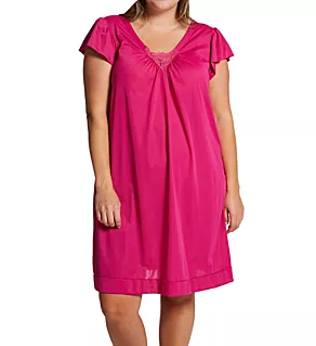 Plus Cherish 38 Inch Cap Sleeve Nightgown Raspberry 1X