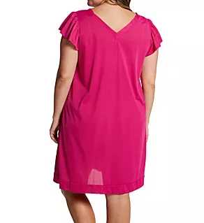 Plus Cherish 38 Inch Cap Sleeve Nightgown Raspberry 1X