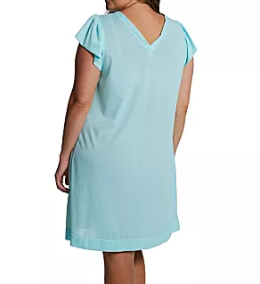Plus Cherish 38 Inch Cap Sleeve Nightgown SeaFoam 1X