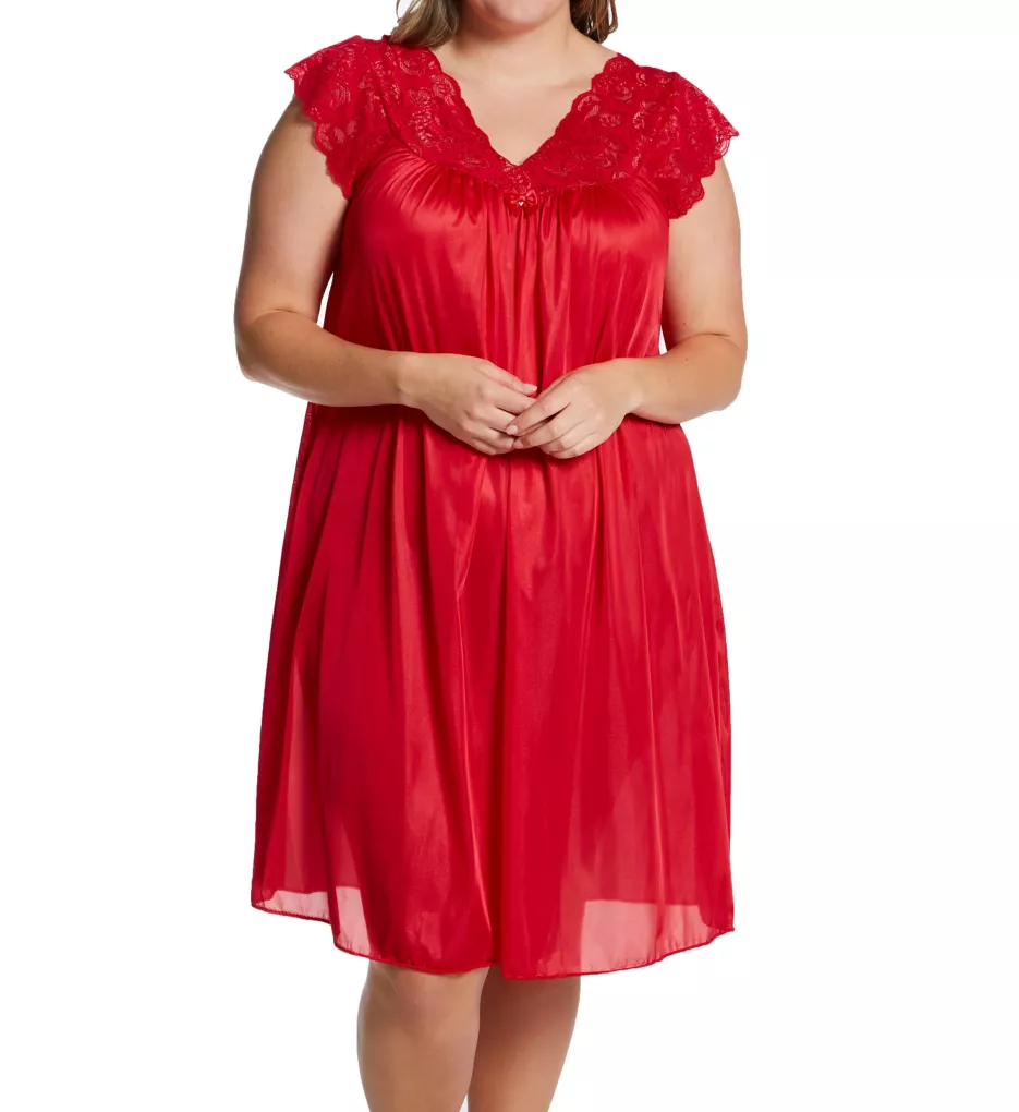 Plus Silhouette Gown Red 1X