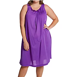 Plus Petals 40 Inch Embroidery Gown Purple 2X