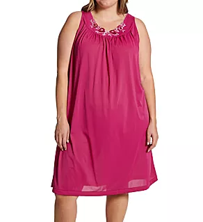 Plus Petals 40 Inch Embroidery Gown Raspberry 1X