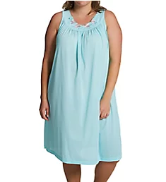Plus Petals 40 Inch Embroidery Gown SeaFoam 1X