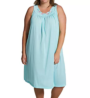 Plus Petals 40 Inch Embroidery Gown SeaFoam 1X