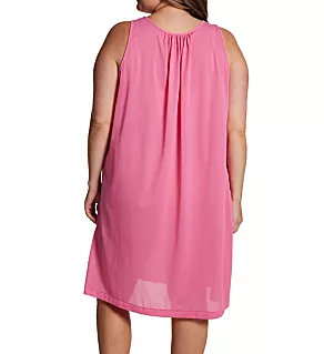 Plus Petals 40 Inch Embroidery Gown Rosy Pink 1X