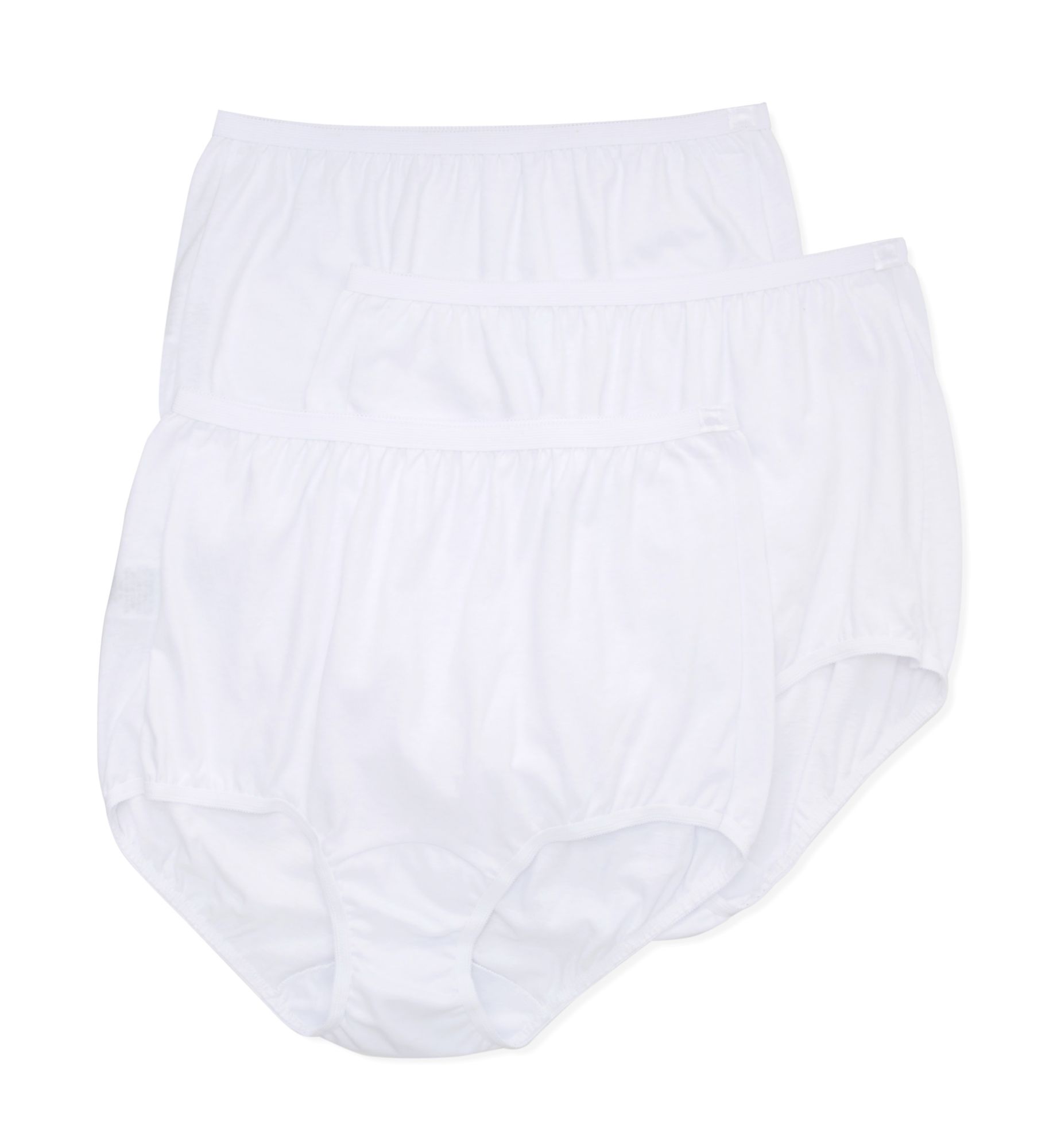 Shadowline Women's Plus Extra Dixie Belle Cotton Full Brief Panty 3 Pack in White | Size: 15 | HerRoom.com