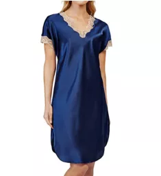 Charming Charmeuse Sleep Gown Navy S