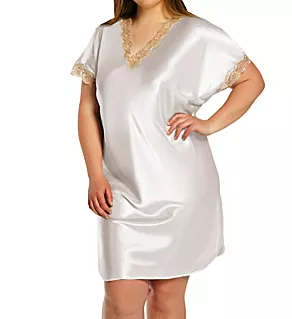 Plus Charming Charmeuse Sleep Gown Ivory 1X