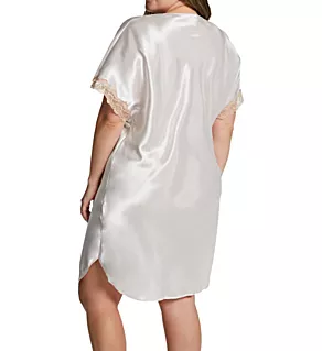 Plus Charming Charmeuse Sleep Gown Ivory 1X