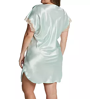 Plus Charming Charmeuse Sleep Gown Mint 1X