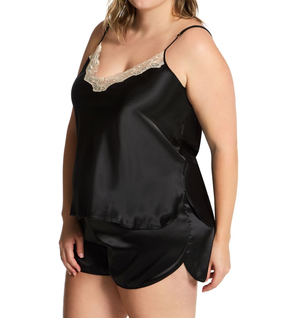 Plus Charming Satin Camisole and Tap Set-fs