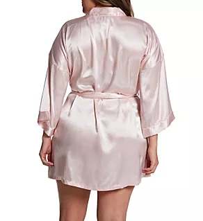 Plus Charming Satin Wrap Robe Blush 2X/3X