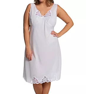 Plus Size Cotton Batiste Full Slip White 44