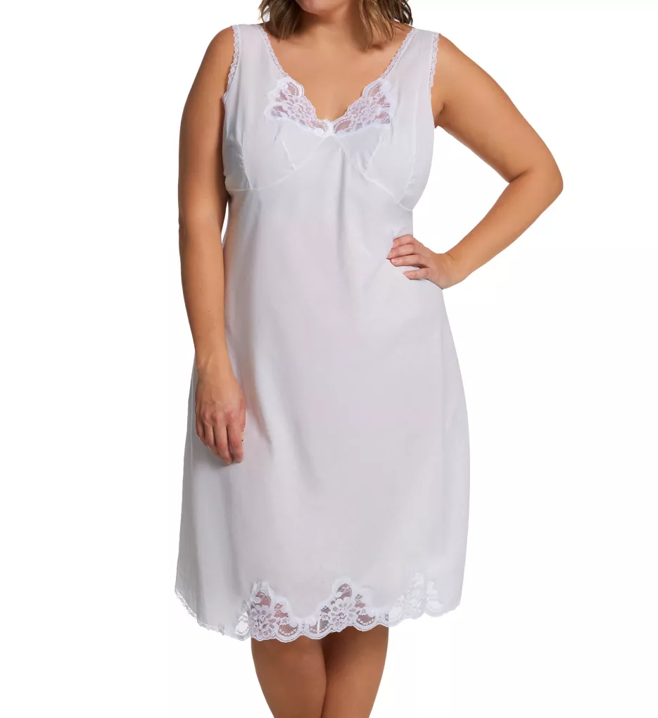 Shadowline Plus Size Cotton Batiste Full Slip 4534X