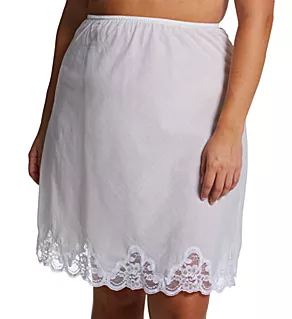 Plus Cotton Batiste 23 Inch Half Slip White 3X