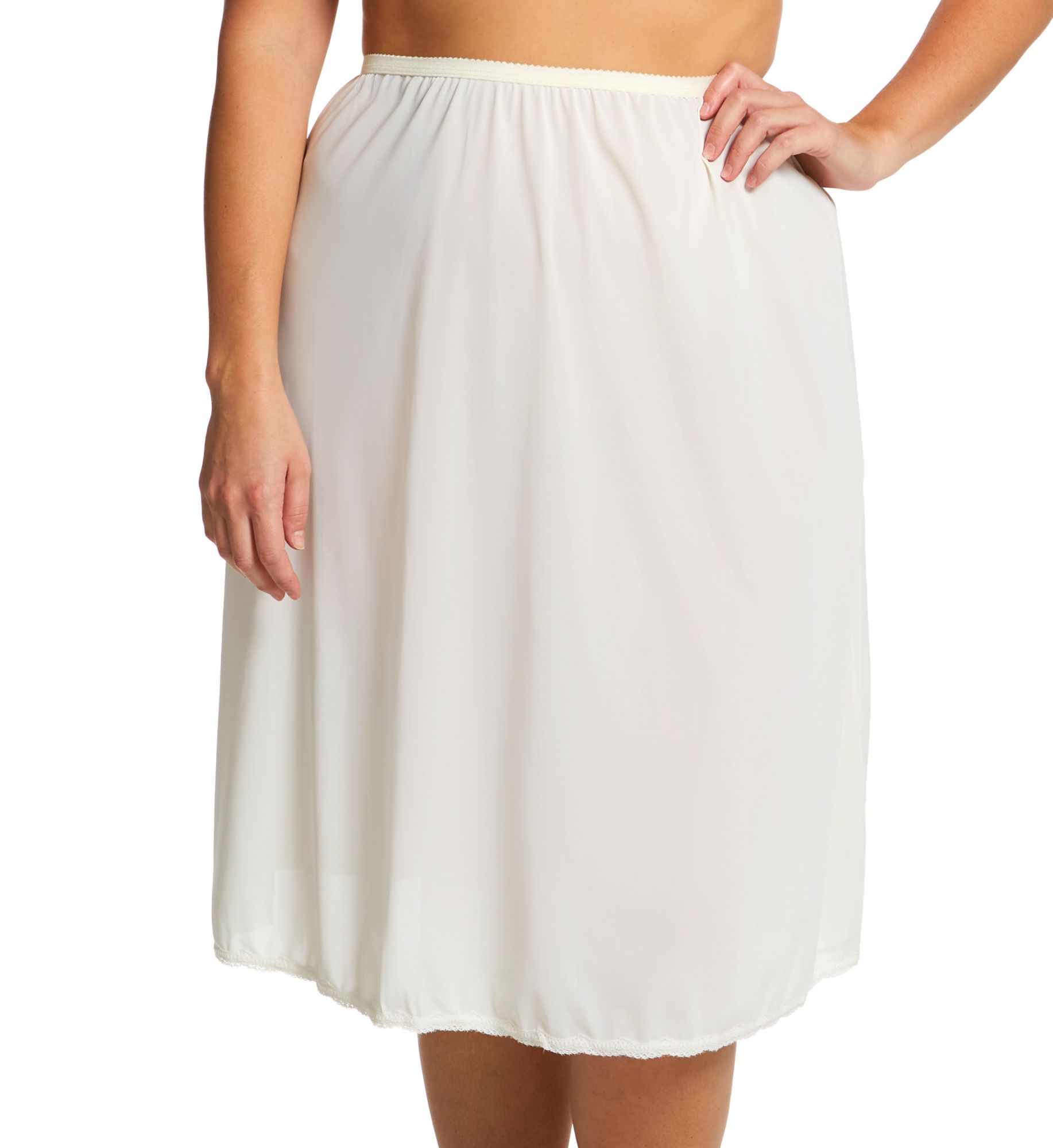Shadowline Women's Plus Size Flare Half Slip 28 Inch in Ivory | Size: 3X | HerRoom.com