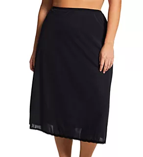 Plus Size 30 Inch Flare Half Slip Black 1X
