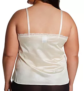 Plus Lace Trim Camisole Beige 2X
